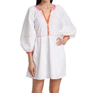 STAUD Demi Colorblock-Trimmed Mini Dress